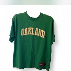 Nike Green and Yellow Sports Tee‎ Medium